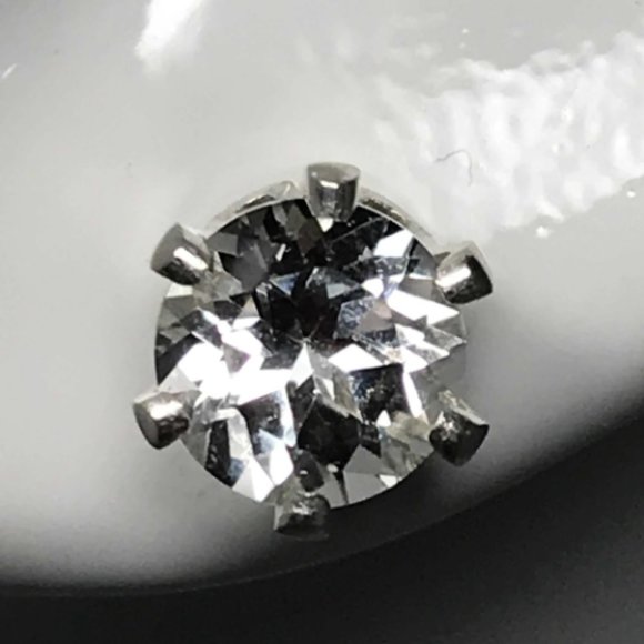 Pamynthia Designs Jewelry - White Topaz Sterling Silver Stud Earrings- 6mm White Topaz Earrings